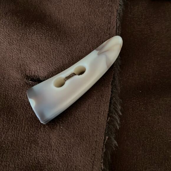 Appraisal Brown Faux Suede Faux Fur Jacket Fall Winter Coat Embroidered Cozy - Picture 8 of 11